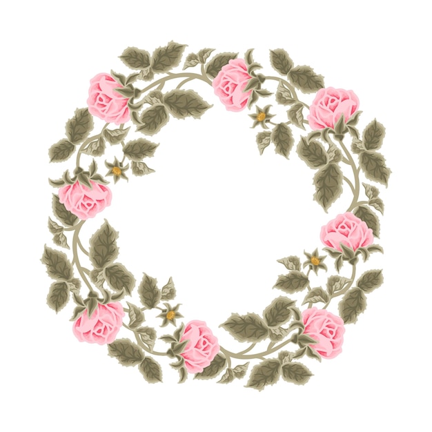 haftowana róża w tamborku